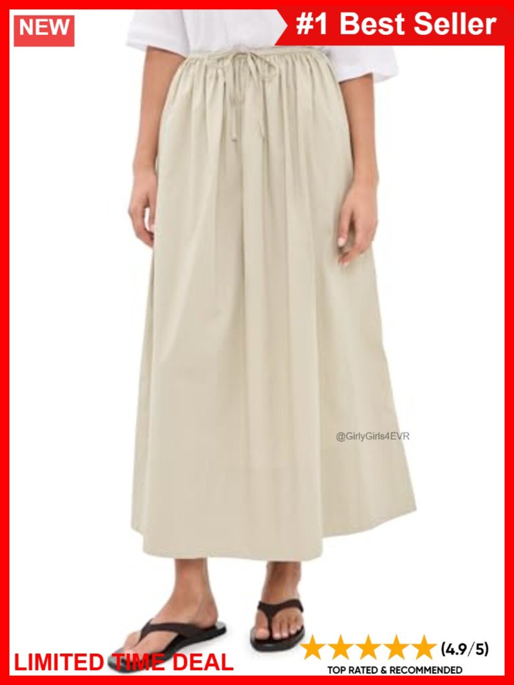 Pistola Noelle Poplin Maxi Skirt Lightweight Stretch On-Seam Pockets